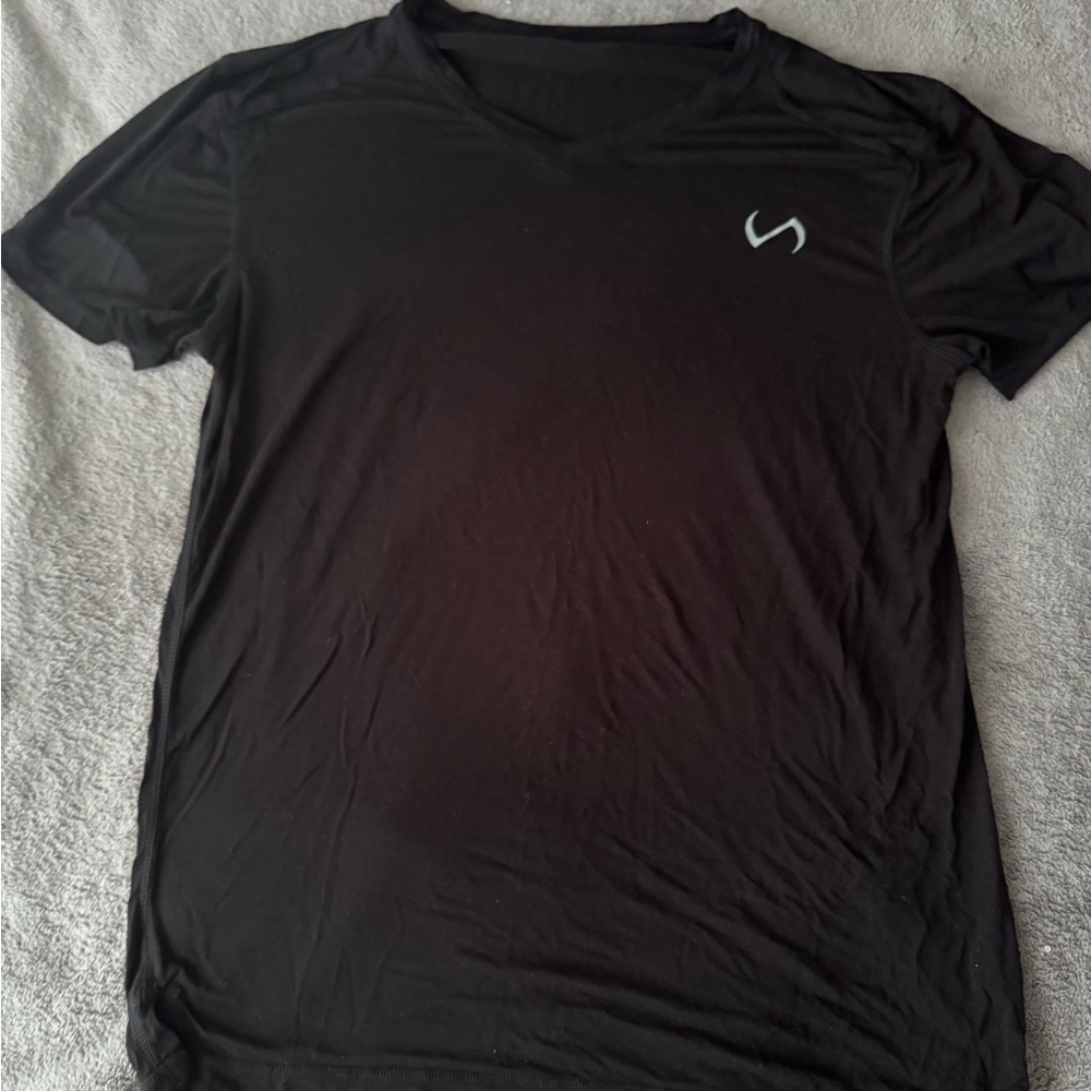 TLF Black Short Sleeve Bamboo focus Tee with Crew Neck